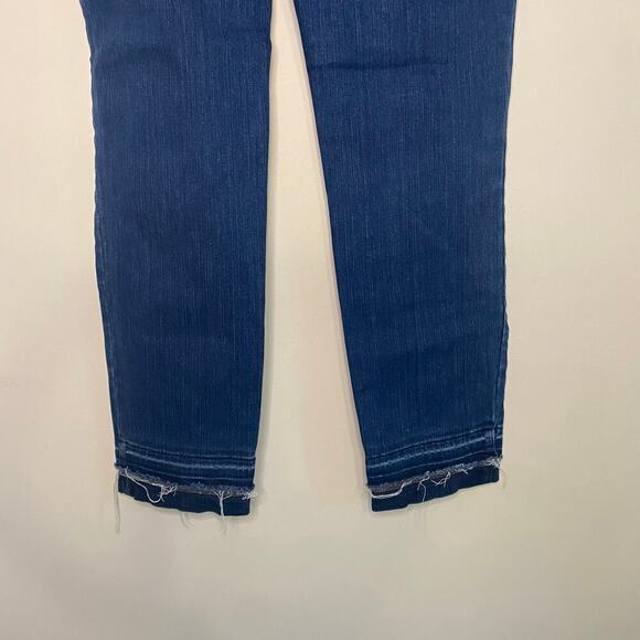 WHBM The Slim Ankle Jeans Skinny Mid Rise Dark Blue Western Jeweled Size 2 - Picture 10 of 16